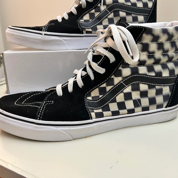 Vans sk8 Hi Blur Check Black White Checkerboard Unisex Shoes size 11.5 or 10 - Picture 5 of 8